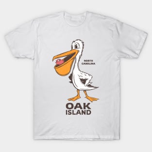 Oak Island, NC Summertime Vacationing Pelican & Fish T-Shirt